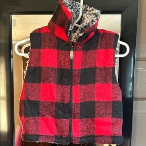 Buffalo Checker Sherpa Vest; 2T-3T